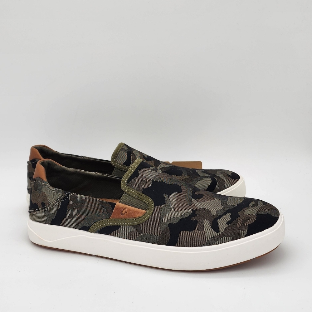 OluKai Men's Gray Camo Slip-On Loafers - Picture 7 of 14